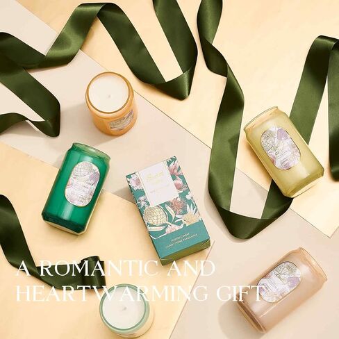 M&SENSE Aromatherapy Soy Scented Candle - Tropical Fruit Party Scent, 10.6 oz, 60-Hour Burn, Exotic Home Decor Gift for Women in Kuwait