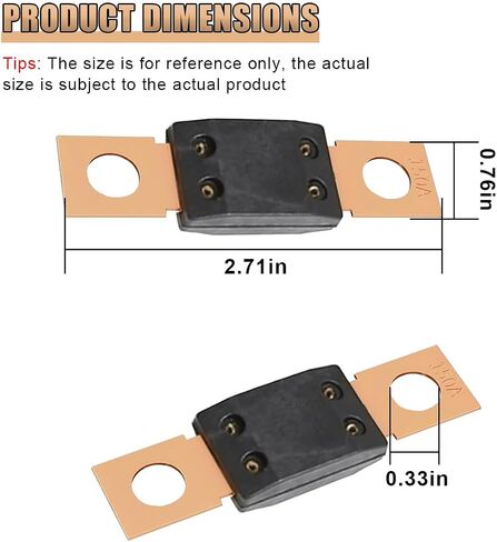 150 Amp 32V MEGA/AMG Bolt Down Fuse, High Current Bolt Mount Automotive Fuses, Bolt-on Fuse for Cars, Trucks, Boats, Construction Vehicles, Caravans, Buses (150A) in Saudi Arabia