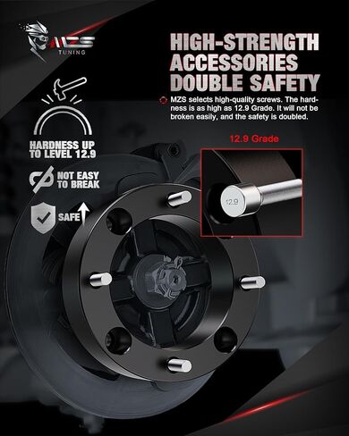 MZS 4x156 Wheel Spacers, 2" Thick 131mm Bore 12×1.5mm Compatible with 2013+ Ranger / 2014+ RZR XP 1000/2015+ RZR 4 Lug ATV UTV Tire-Set of 2 Black in Saudi Arabia