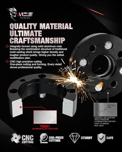 MZS 4x156 Wheel Spacers, 2" Thick 131mm Bore 12×1.5mm Compatible with 2013+ Ranger / 2014+ RZR XP 1000/2015+ RZR 4 Lug ATV UTV Tire-Set of 2 Black in Saudi Arabia