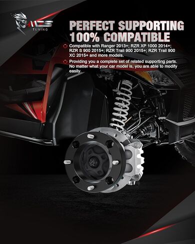 MZS 4x156 Wheel Spacers, 2" Thick 131mm Bore 12×1.5mm Compatible with 2013+ Ranger / 2014+ RZR XP 1000/2015+ RZR 4 Lug ATV UTV Tire-Set of 2 Black in Saudi Arabia