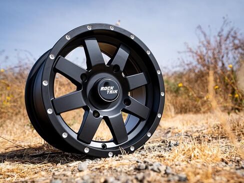 ROCKTRIX RT106 14IN ATV Wheels 4x156 RIMS ، 14x7 ، 4+3 ، تشمل مكسرات العروة 12x1.5 ، متوافقة مع 2014-2019 Polaris Sportsman RZR Ranger Crew UTV - 4/156 (مجموعة من 4) in Kuwait
