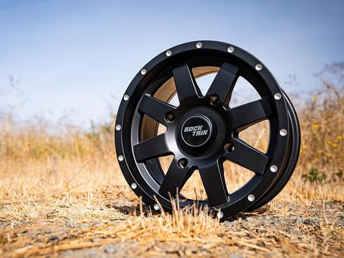 ROCKTRIX RT106 14IN ATV Wheels 4x156 RIMS ، 14x7 ، 4+3 ، تشمل مكسرات العروة 12x1.5 ، متوافقة مع 2014-2019 Polaris Sportsman RZR Ranger Crew UTV - 4/156 (مجموعة من 4) in Kuwait