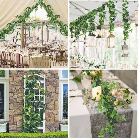 Recutms 2pcs كروم مزيفة 74.8 بوصة من النباتات الاصطناعية Ivy Garland مع أوراق حريرية الديكور الخضراء للداخل في الهواء الطلق منزل حديقة المطبخ في الهواء الطلق in Saudi Arabia