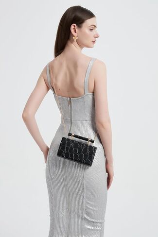 Women Faux Leather Evening Bag Bag Sytsly Gripe Clutch Handbag Pu Counter Crossbod in Kuwait