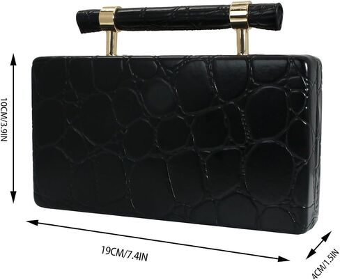 Women Faux Leather Evening Bag Bag Sytsly Gripe Clutch Handbag Pu Counter Crossbod in Kuwait