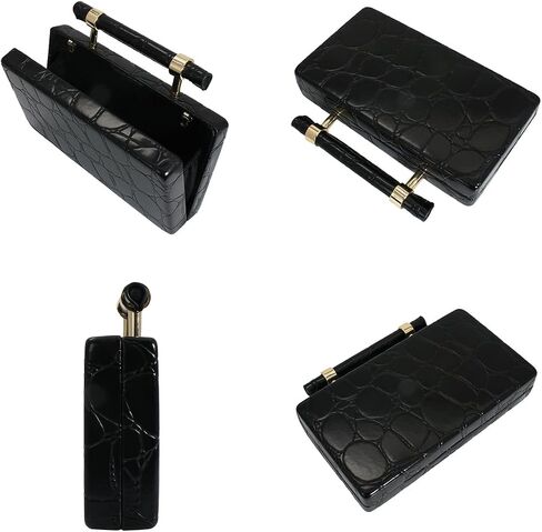 Women Faux Leather Evening Bag Bag Sytsly Gripe Clutch Handbag Pu Counter Crossbod in Kuwait