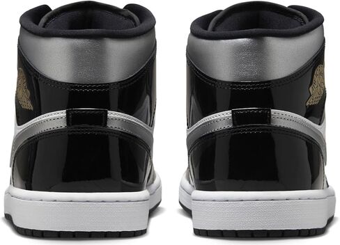 Air Jordan 1 Mid SE Men's Shoes (HV0789-010, Black/White/Metallic Gold/Metallic Silver) Size 13 in Saudi Arabia