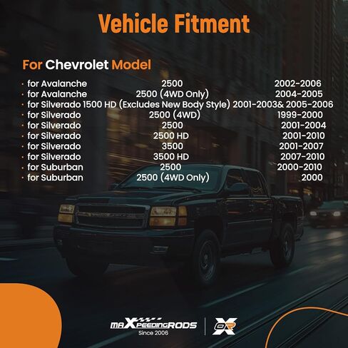 MaxPeedingRods 4pcs مفصل الكرة العلوي والسفلي الأمامي من أجل Chevy/GMC Model- Avalanche 2500 ، Silverado/Sierra/Suburban 1500 2500 3500 HD ، لـ Yukon XL 2000-2010 K6693 ، K6696 in Kuwait