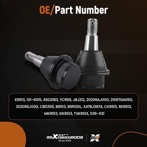 MaxPeedingRods 4pcs مفصل الكرة العلوي والسفلي الأمامي من أجل Chevy/GMC Model- Avalanche 2500 ، Silverado/Sierra/Suburban 1500 2500 3500 HD ، لـ Yukon XL 2000-2010 K6693 ، K6696 in Kuwait