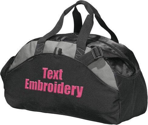 Custom Sport Duffel Bag Add Your Embroidered Text Medium Contrast Sport Gym Travel Water Resistant Duffel Bag Black in Saudi Arabia