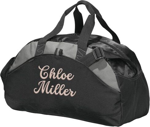 Custom Sport Duffel Bag Add Your Embroidered Text Medium Contrast Sport Gym Travel Water Resistant Duffel Bag Black in Saudi Arabia