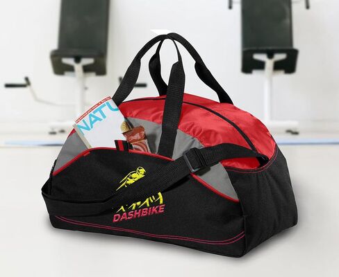 Custom Sport Duffel Bag Add Your Embroidered Text Medium Contrast Sport Gym Travel Water Resistant Duffel Bag Black in Saudi Arabia
