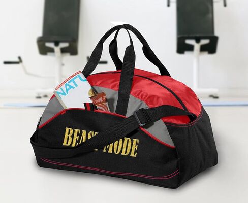 Custom Sport Duffel Bag Add Your Embroidered Text Medium Contrast Sport Gym Travel Water Resistant Duffel Bag Black in Saudi Arabia