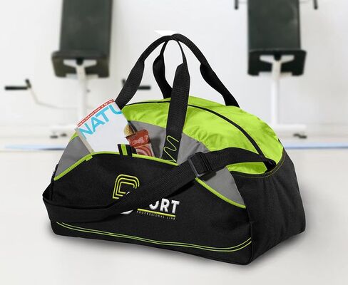 Custom Sport Duffel Bag Add Your Embroidered Text Medium Contrast Sport Gym Travel Water Resistant Duffel Bag Black in Saudi Arabia