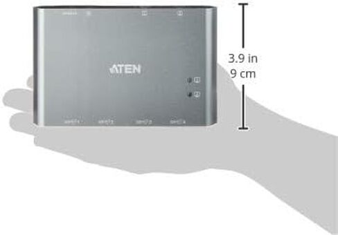 ATEN US3342 2-Port USB-C KVM Sharing Switch 85W PD,10 Gbps, Control and Share Files Data Between Two PC Laptop Windows or Macbook and Share USB Peripherals, Includes USB C cables, Remote Port Selector in Kuwait