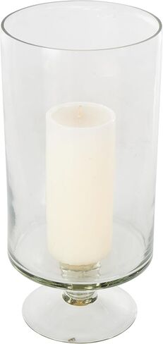 Deco 79 Glass Candle Holder with Elevated Base, 6" x 6" x 12.7", Clear in Saudi Arabia