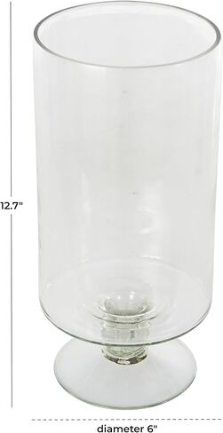 Deco 79 Glass Candle Holder with Elevated Base, 6" x 6" x 12.7", Clear in Saudi Arabia