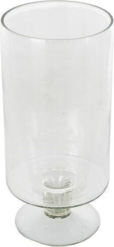 Deco 79 Glass Candle Holder with Elevated Base, 6" x 6" x 12.7", Clear in Saudi Arabia