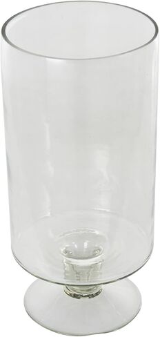 Deco 79 Glass Candle Holder with Elevated Base, 6" x 6" x 12.7", Clear in Saudi Arabia