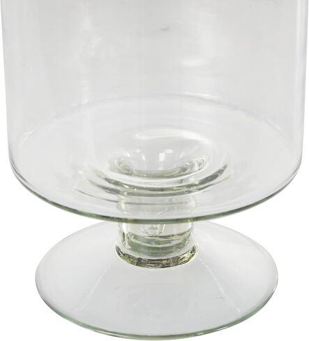 Deco 79 Glass Candle Holder with Elevated Base, 6" x 6" x 12.7", Clear in Saudi Arabia