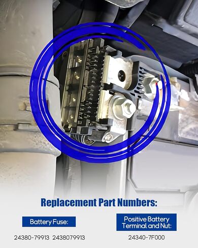 24380-79913 Battery Fuse and 24340-7F000 Positive Battery Terminal Clamp, Fit for Nissan 350Z 2003-2009 NV200 2013-2022 Fit for Infiniti FX35 FX45 2003-2008 G35 2003-2007 in Saudi Arabia