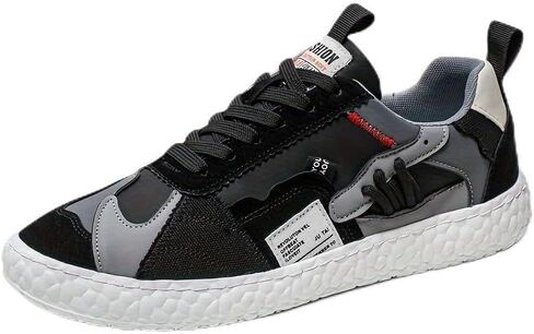 Men's Fashionable Casual Sneakers - Solid Color, Thick Sole, Non-Slip & Durable, Lace-Up, Versatile for All Seasons in Kuwait