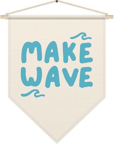 Surf Wall Art for Kids, No Wake Zone Pennant Flag Banner, Coastal Poster Hanger Frame, Beach Nursery Room Decor for Surfer Girls Boys, Ocean Canvas Wall Art Aesthetic, Minimalist Home Decor in Saudi Arabia