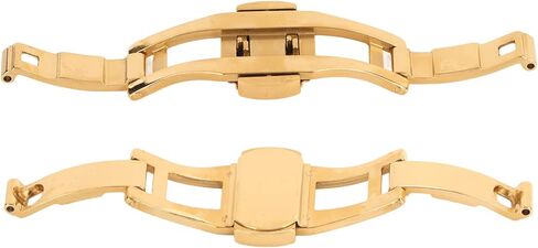 Zjchao Butterfly Watch Deployment Clasp ، مشاهدة مشبك بديل 6 مم 19 ملم ساعة النطاق Clasp مزدوج الضغط الزر القابل للطي النشر المشبك ، الذهبي in Saudi Arabia