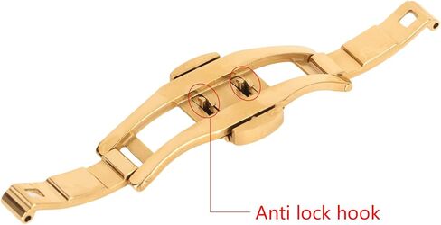 Zjchao Butterfly Watch Deployment Clasp ، مشاهدة مشبك بديل 6 مم 19 ملم ساعة النطاق Clasp مزدوج الضغط الزر القابل للطي النشر المشبك ، الذهبي in Saudi Arabia