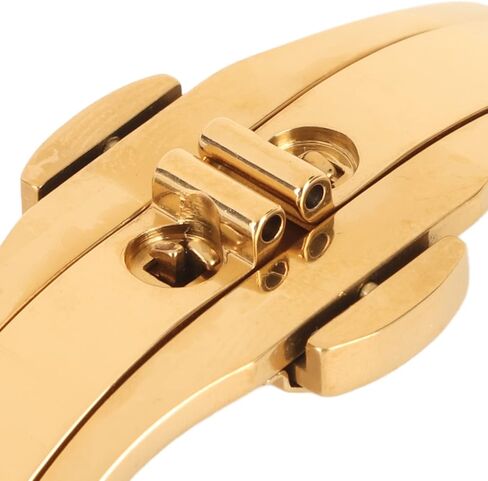 Zjchao Butterfly Watch Deployment Clasp ، مشاهدة مشبك بديل 6 مم 19 ملم ساعة النطاق Clasp مزدوج الضغط الزر القابل للطي النشر المشبك ، الذهبي in Saudi Arabia