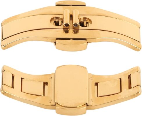 Zjchao Butterfly Watch Deployment Clasp ، مشاهدة مشبك بديل 6 مم 19 ملم ساعة النطاق Clasp مزدوج الضغط الزر القابل للطي النشر المشبك ، الذهبي in Saudi Arabia