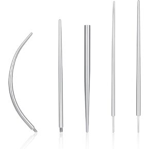5pcs Stainless Steel Piercing Taper,14G 16G 18G 20G Threadless Insertion Pin,Push in Body Piercing Kit Assistant Tools,Flat Back Earring Applicator Tool for Women Men Ear,Nose,Navel in Saudi Arabia