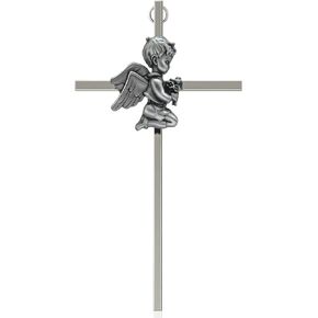 Evalote Baby Wall Cross Baptism Gift for Boy – 7-Inch Silver Praying Boy Wall Cross for Christening, First Communion, or Newborn Nursery Décor(7 inch) in Saudi Arabia