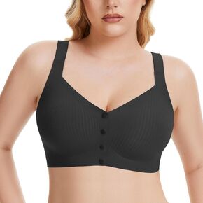 Vinfact Front Closure Bras for Women No Underwire Wireless Bra Seamless Bralettes with Soft Support Mastectomy Bralette in Saudi Arabia