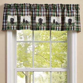 Park Designs Happy Trails Lined Bear Patch Valance 60in x 14in in Kuwait