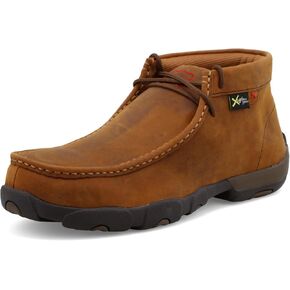 Twisted X Men's Work Chukka Driving Moc, Moc Toe Steel Toe, Distressed Saddle, 12 EEE in Kuwait