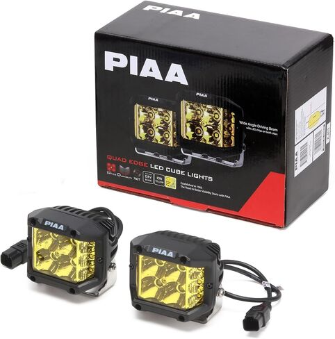 PIAA DKQE30 Auxiliary Lamps, Quad Edge Auxiliary Light 4 inch, Yellow, Pack of 2 Kit in Saudi Arabia