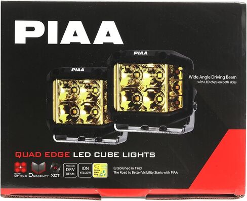 PIAA DKQE30 Auxiliary Lamps, Quad Edge Auxiliary Light 4 inch, Yellow, Pack of 2 Kit in Saudi Arabia