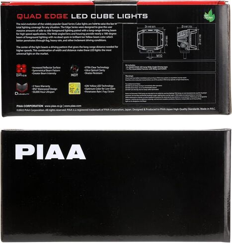 PIAA DKQE30 Auxiliary Lamps, Quad Edge Auxiliary Light 4 inch, Yellow, Pack of 2 Kit in Saudi Arabia