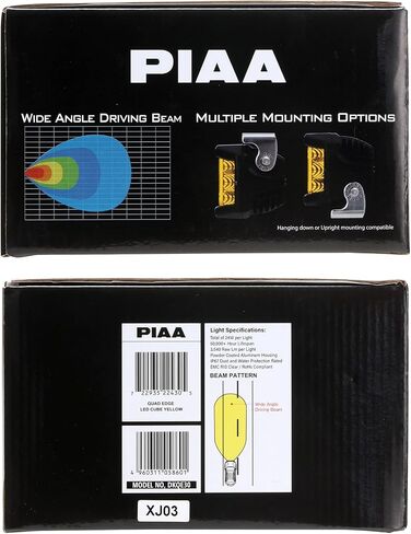 PIAA DKQE30 Auxiliary Lamps, Quad Edge Auxiliary Light 4 inch, Yellow, Pack of 2 Kit in Saudi Arabia