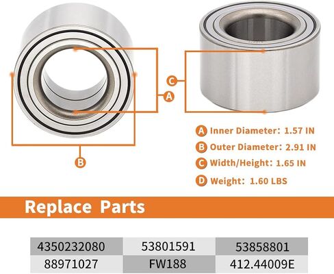 510070 Wheel Hub Bearing Assembly Compatible with Toyota Celica 2000-2005 / Toyota Corolla 2003-2019 / MR2 Spyder 2000-2005 / Prius 2001-2003 / Scion tC 2005-2010 / Pontiac Vibe 2003-2010 in Saudi Arabia