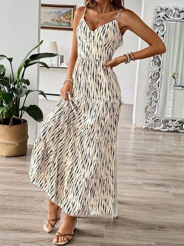 Narecte Women Summer Beach Dresses Maxi Dress Spaghetti Strap Flowy Casual Dress Bohemian Dresses for Vacation & Holiday in Saudi Arabia