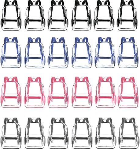 Bulk 1/3/12/24/48 Pack Clear Backpack Transparent Backpack For Travel Sport Work School Stadium Approved in Kuwait