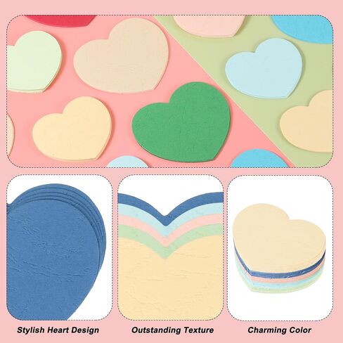 MECCANIXITY 100Pcs Heart Cutouts, 4 x 3.2 Cut-Outs Paper Heart Shaped Die Cut Paper Cards Classroom Decor for Valentine's Day, Bulletin Board, Light Blue, Light Green, Sky Blue, Pink, Beige in Saudi Arabia