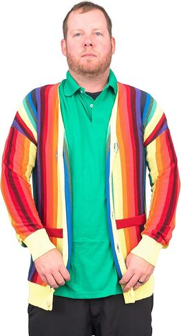 Golf Rainbow Cardigan Sweater Caddy Halloween Costume Cosplay in Saudi Arabia