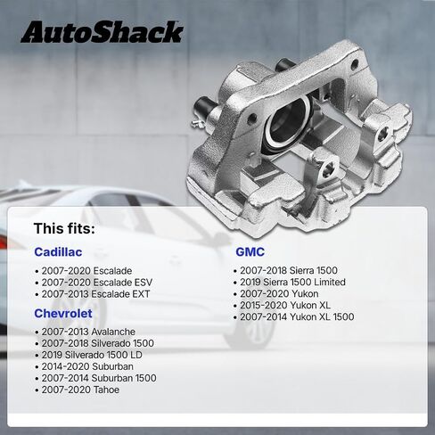 الفرجار الفرامل الخلفية Autoshack مجموعة من التجميع مع استبدال الأقواس لـ GMC Sierra 1500 Yukon XL Chevrolet Tahoe Suburban 1500 2007-2018 Silverado 1500 V8 Driver and Passenger BC3088PR in Saudi Arabia