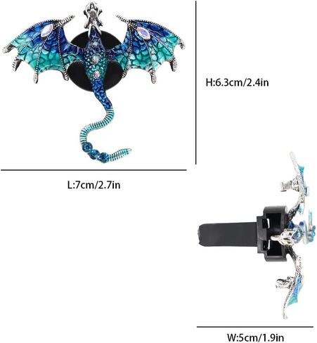 Bling Dragon Car Air Freshener Vent Clip,1pc Rhinestone Blue Dragon Car Decor,Cute Air Vent Clip Dashboard Decoration Accessory,Refillable Animal Diffuser in Saudi Arabia