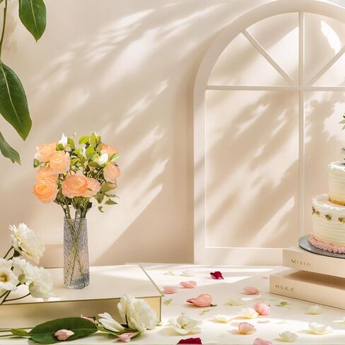 Solar-Chameleon Silk Roses Bouquet - 5 Stem 26" Sunlight Color Changing Roses Artificial Flowers,Fake Roses Long Stem for Arrangement Wedding Centerpiece Home Office Party Decor (White-Orange) in Kuwait