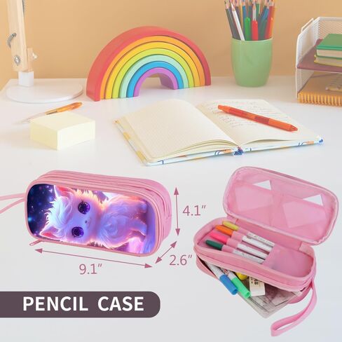 حقيبة ظهر للأطفال للبنات- 3pcs 17 ″ حقائب الظهر مع مربع الغداء لمدرسة Toddle الابتدائية المتوسطة- حقيبة الطلاب للأعمار 6-18 Fox Bookbag Pack Back in Kuwait